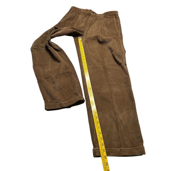 Vintage 90s Claiborne Corduroy Pants Men’s 38R Brown Wide Leg  Actual 36x32 - Picture 6 of 11